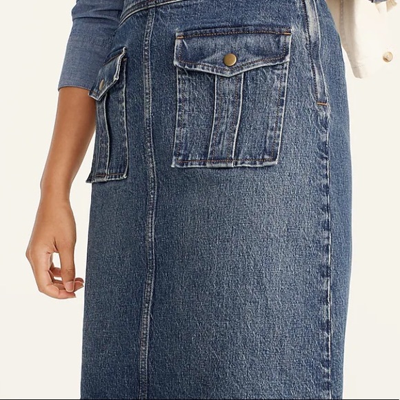 JCrew Jean Skirt with front patch pockets.  Size 6. NWT. - Picture 4 of 10